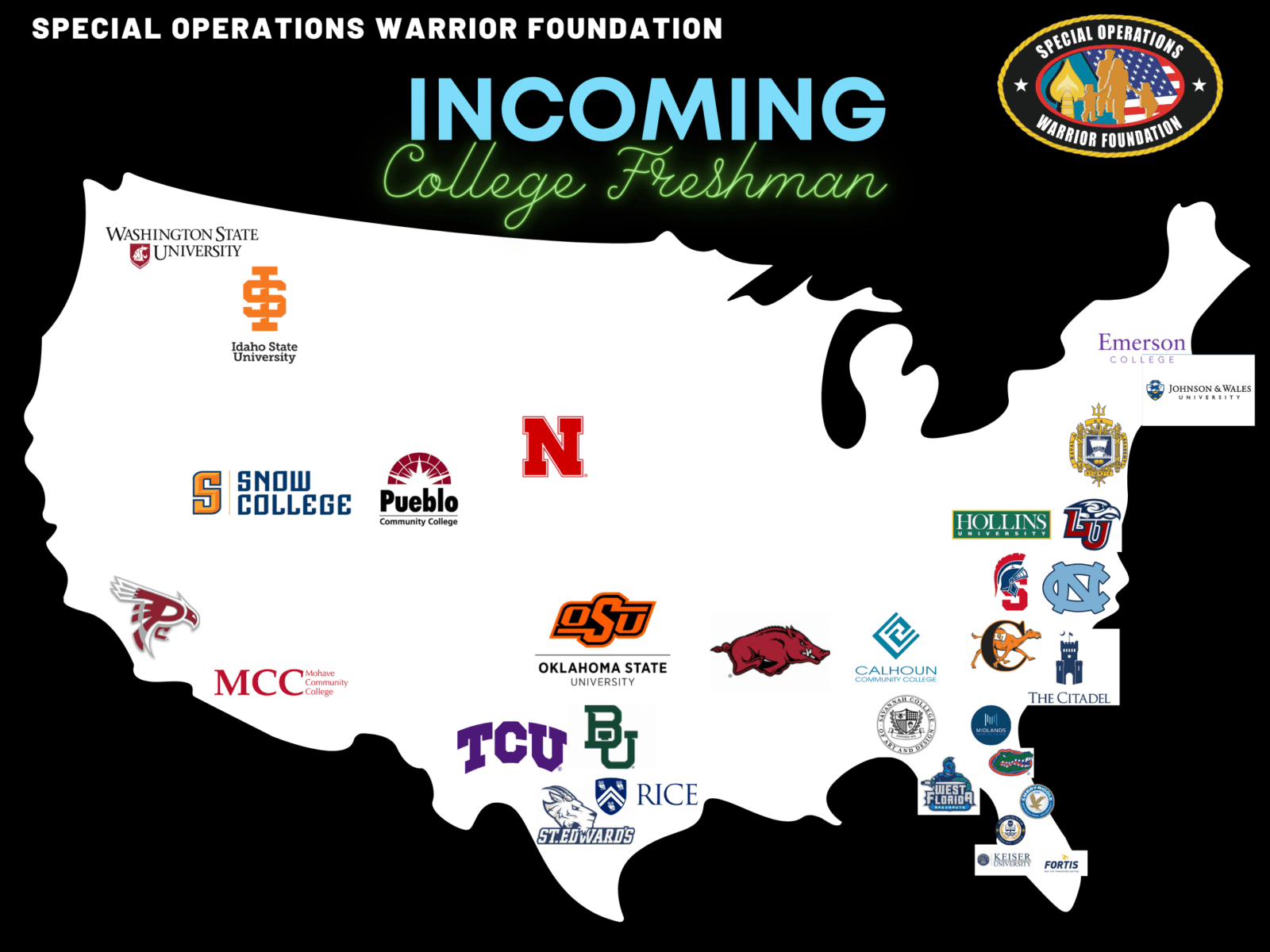 Map of Colleges - Special Operations Warrior Foundation